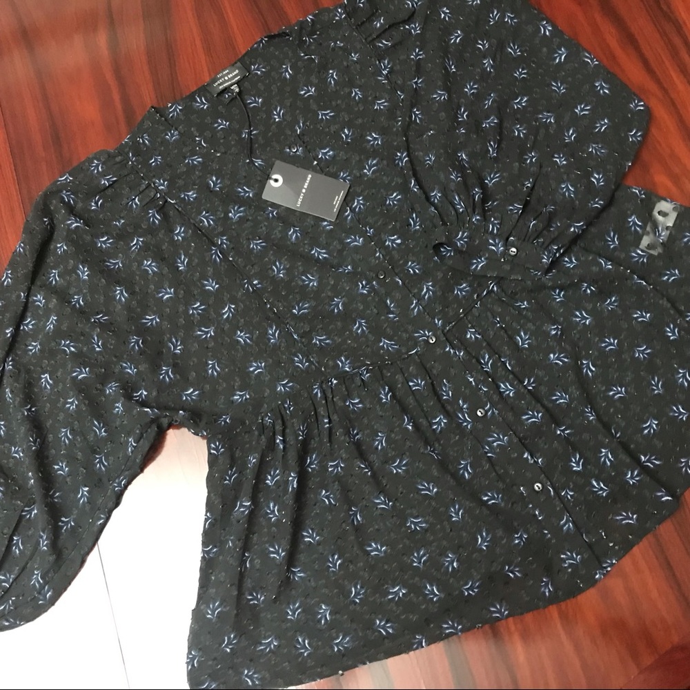 NWT Lucky Brand Button Down Flowy Blouse